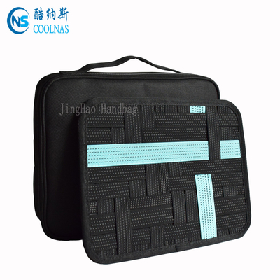ODM/OEM ελαστική τσάντα διοργανωτών καλωδίων ταξιδιού διοργανωτών συσκευών GRID σχεδίου