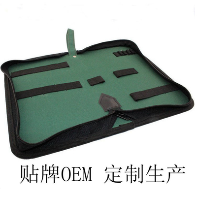 Πράσινη τσάντα εργαλείων καμβά ξυλουργών βαρέων καθηκόντων με 14 ελαστικές ζώνες